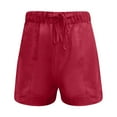 thumbnail image 4 of Riforla Casual Shorts Women's Summer High Waisted Lace up Baggy Wide Leg Pants Shorts for Women Red L, 4 of 4