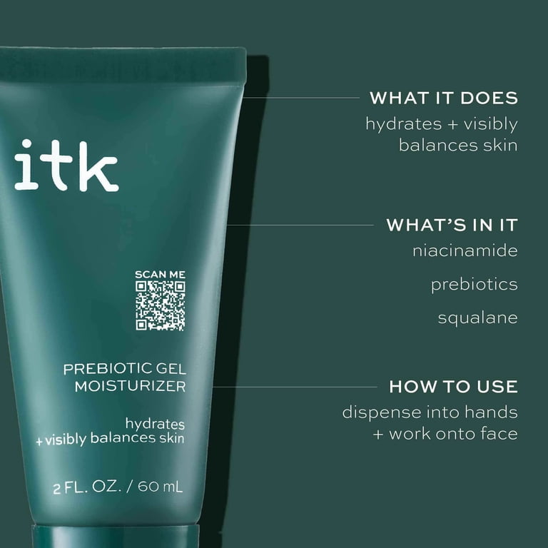 itk, Prebiotic Gel Moisturizer, 2 fl oz, Vegan and Cruelty Free