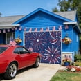 thumbnail image 6 of 250 Year American Anniversary Flag Garage Door Cover Banner 7 x 8 FT, Blue Fireworks Garage Door Curtains Backdrop with Grommets for Indoor Outdoor Wall Party Porch Yard Decorations Background, 6 of 8
