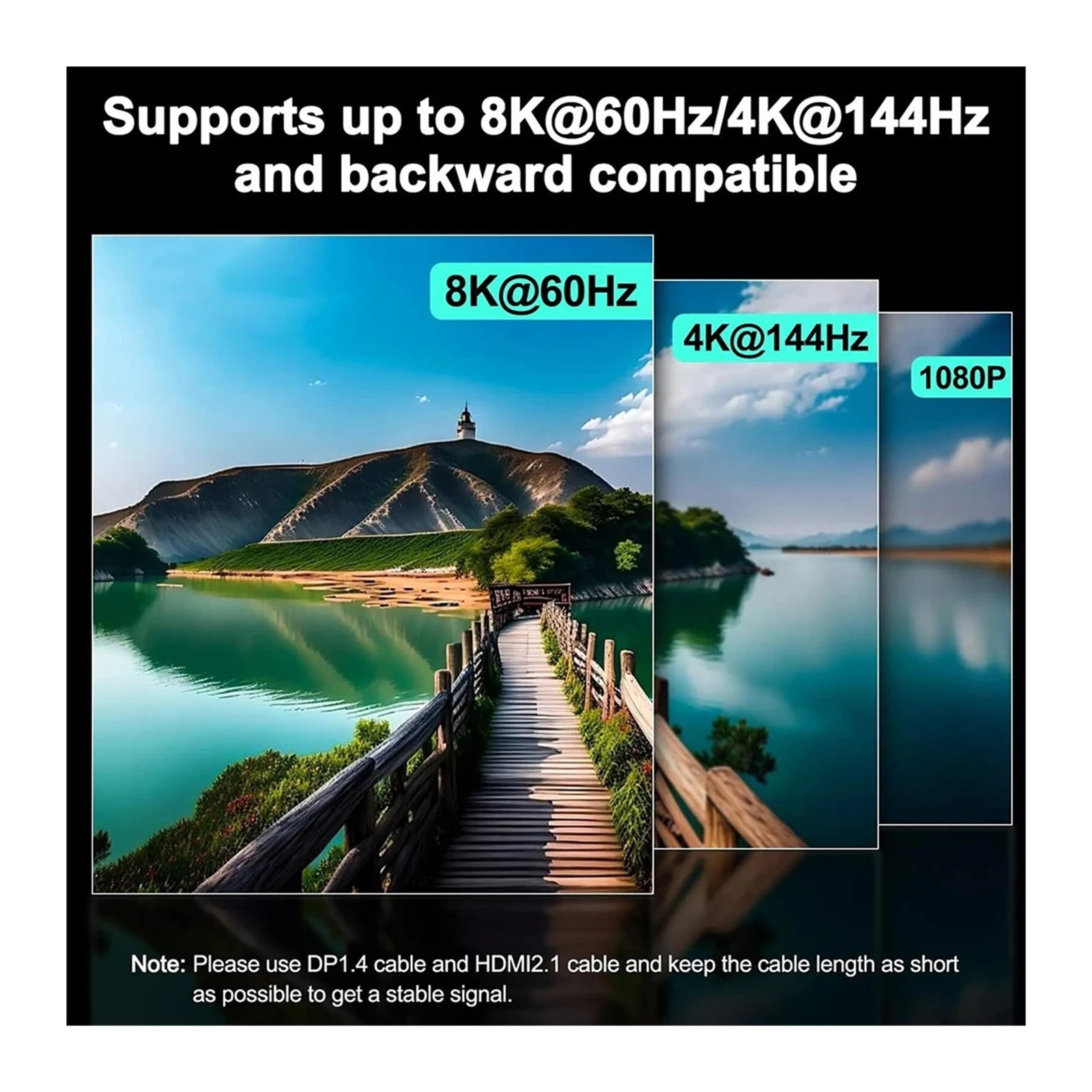 Dual Monitor KVM Switch 2 Port 8K@60Hz 4K@144Hz -Compatible+DP USB 3.0 Switch Extended Display 2 Monitors 2 Computers