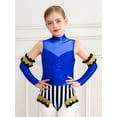 thumbnail image 5 of Mufeng Kids Girls Drum Band Outfits Trapeze Showman Pretend Play Outfit Sparkle Sequins Dance Bodysuit Navy Blue 16, 5 of 7