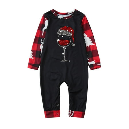 

Christmas Plaid Printed Loungewear Christmas Family Matching Pajamas Long Sleeve Home Sleepwear For Baby