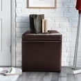 thumbnail image 4 of Topbuy 16''Cube Ottoman Storage Box  Pouffe Seat Footstools with Hinge Top Red Brown, 4 of 7