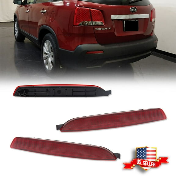 GTINTHEBOX 2PCS Red Lens Rear Bumper Bar Reflector Light Kit For 2011 2012 2013 Kia Sorento