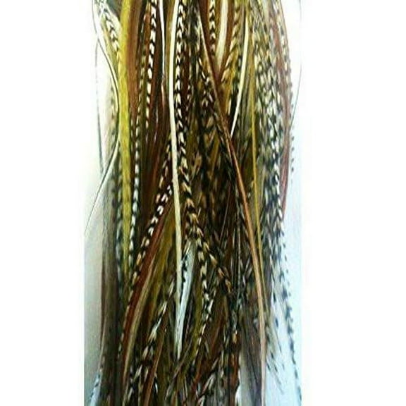 4-6 Natural Mix Feathers for Hair Extensions Bunched Together Salon Quality Feathers! 5 Feathers
