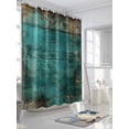 thumbnail image 3 of Fsddascl Teal Brown Board Shower Curtain Set - Extra Long 72" x 96" Washable Bathtub Curtain with 12 Hooks, Farmhouse Vintage Wooden Grain Waterproof Fabric Stall Shower Curtains for Bathroom, 3 of 6