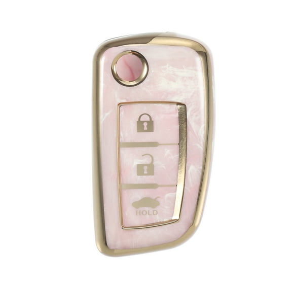 Smart Key Fob Case Cover for Nissan Rogue Frontier TPU Pink 3 Button Remote Key Fob Case Shell