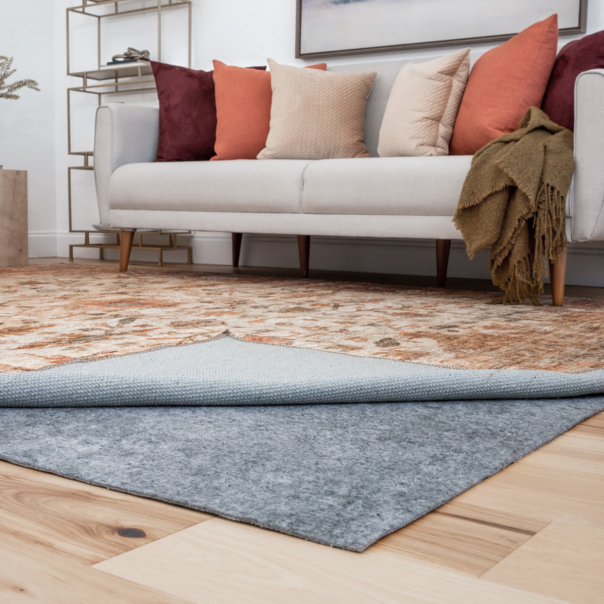 Bliss Rugs Thick Dual Layer Felt PVC Dots Rug Pad Non-Slip for Area Rugs Hardwood Floors, 5'x 6'11"