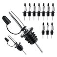 thumbnail image 1 of Paquete de 12 vertedores rápidos de acero inoxidable con vertedores de licor cónicos con tapa de goma, higiénicos, aptos para lavavajillas, se adapta a la mayoría de los labios de botellas clásicas, 1 of 4