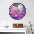 thumbnail image 4 of Round Clock Wall Clock Decorative Clock 11.9" Sizes Clock Pink Planet with Clouds, 4 of 9