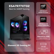 iBUYPOWER Element SE Gaming PC Desktop Computer AMD Ryzen 7 8700F CPU, AMD Radeon RX 7700 XT 12GB GPU, 32GB DDR5 5200MHz RAM, 1TB NVMe SSD, Windows 11 Home, Gamer Keyboard and Mouse - ESA7R77XT02