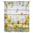 thumbnail image 2 of Sunflower Sheer Curtains 54 Inches Long, Summer Eucalyptus Botanical Floral Retro Light Filering Curtains, Breathable Simi Curtain Privacy Drapes for Kitchen Bathroom Nursery Small Window Treatment, 2 of 9