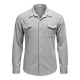 thumbnail image 4 of JAJAHO Mens Long Sleeve Button Up Shirts Jacquard Casual Pocket Comfortable Collared Solid Color Business Work Shirt Stylish Tops, 4 of 4