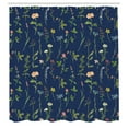 thumbnail image 3 of Ambesonne Floral Shower Curtain, Spring Season Botany Artwork, 69"Wx75"L, Night Blue, 3 of 3