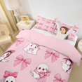 thumbnail image 3 of Homewish Sweet Halloween Ghost Duvet Cover Queen,Pink Ribbon Bowknot Queen Bedding,Pink Reversible,3 Pieces,1 Duvet Cover and 2 Pillowcases, 3 of 5
