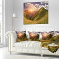 thumbnail image 3 of Designart Sunrise Over Green Mountains - Landscape Photo Throw Pillow - 18x18, 3 of 5