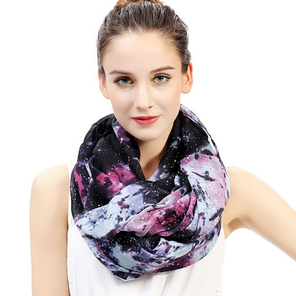 Galaxy Print Women's Infinity Scarf Lightweight