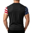 thumbnail image 4 of GrmtClth Gift for Father Summer Dad Papa Print American Flag Tops Classic 4th Of July Patriotic Shirts Quick Dry Comfortable Round Neck Independence Day T-Shirt Black 4XL, 4 of 4