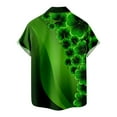 thumbnail image 4 of JURANMO St. Patrick's Day Hawaiian Shirt for Men,Men's 2024 Trendy Glitter Shamrock Printing Button Down Tops Casual Loose Short Sleeves Lapel Collar Tees with Front Breast Pocket, 4 of 5