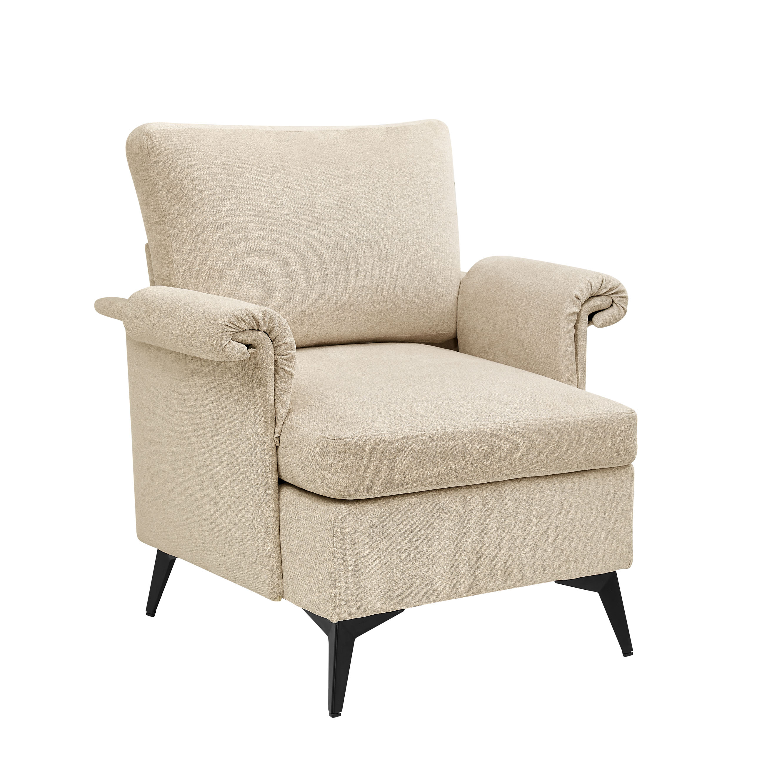 Art Leon Modern Arm Chair, Velvet Wingback Upholstered, Accent Chairs