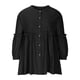 thumbnail image 4 of Blusa de manga tres cuartos de color sólido de moda para mujer Tops casuales de cuello redondo Fridja  zx2331, 4 of 8