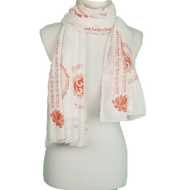 Gayatri Châle de Prière - Blanc & Marron
