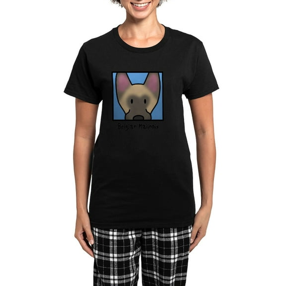CafePress - Anime_Belgianmalinois Women's Dark Pajamas - Women's Short Sleeve Print T-Shirt and Pants Dark Cotton Pajama Set