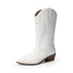 thumbnail image 1 of Botas de Vaquera para Mujer DREAM PAIRS Blancas de PU Bordadas Talla 7, 1 of 7