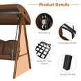 thumbnail image 4 of Spaco Outdoor 3-Seat Porch Swing with Heavy Duty Steel Frame, Porch Swing with Adjust Canopy and Cushions, Porch Swing for Outdoor as Garden, Patio, Coffee, 4 of 9