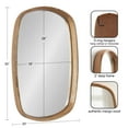 thumbnail image 2 of Kate and Laurel Prema Soft Round Rectangle Modern Wall Mirror, Natural Brown, 20 x 30, Framed Rounded Rectangular Mango Wood Mirror for Minimal Home Decor, 2 of 9