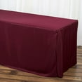 thumbnail image 2 of Efavormart 6FT Fitted Burgundy Polyester Rectangular Table Cover for Wedding Party Dining Banquet Events Restaurant Kitchen Home & Multi-Use, 2 of 9