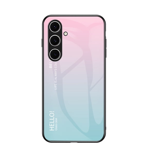 for Samsung Galaxy A56 5G Tempered Glass Case, Micro-Frosted Frame Lightweight Slim Shockproof Anti-Scratch Protective Gradient Phone Cover for Samsung Galaxy A56 5G, Pink