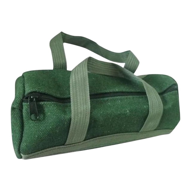 Almencla Sac à Outils Pochette en Toile Épaisse Étui à Instruments avec Fermeture Éclair Rangement Multifonctionnel Rond 25cmx11cm