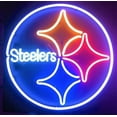 thumbnail image 2 of Queen Sense Pittsburgh Steeler Neon Sign Handcrafted Real Glass Beer Bar Pub Man Cave Sports Neon Light 17"x 17" 117PSL, 2 of 3