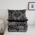 thumbnail image 5 of Homewish Western Boho Skull Queen Comforter Set,Victorian Damask Comforter Sets Queen,Halloween Duvet,Black Reversible,3 Pieces,1 Comforter and 2 Pillowcases, 5 of 7