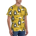 thumbnail image 2 of Vsdgher Cartoon Bear Yellow Print Men's Dry Fit Mesh Athletic Shirts Moisture Wicking Tennis T-Shirt Tops, 2 of 9