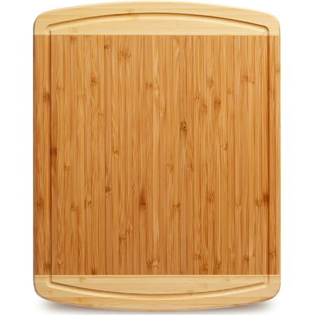 Bamboo Cutting Board - Lifetime Replacement Cutting Boards for Kitchen - Organic Wood Butcher Block and Wooden Carving Board for Meat and Chopping Vegetables - Medium