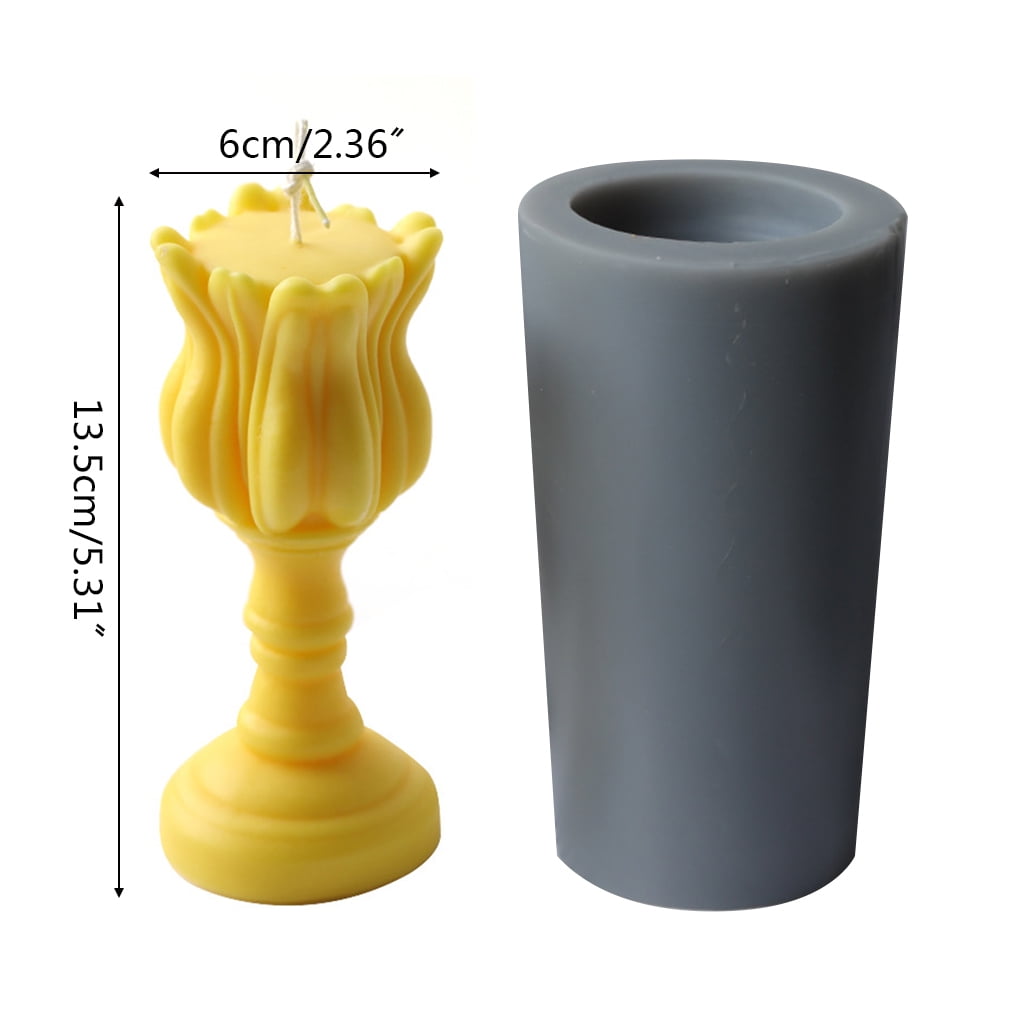 Oasiva 3D Tulip Candle Silicone Mold Soap Crayon Wax Mould Home Ornaments Making Supply