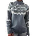 thumbnail image 2 of Womens Fair Isle Sweaters Vintage Argyle Iceland Norway Sweater Colorful Crew Neck Knit Tops Long Sleeve Pullover Jumper Tops, 2 of 4