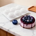 thumbnail image 4 of 6-Cavity Realistic Blueberry Mousse Mold, 3D Raspberry Silicone Baking Pan for Chocolate, Jelly & Ice Cream, Non-Stick Food-Grade Dessert Mold for French Patisserie & Home Baking - White, 4 of 8
