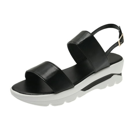 

EUMODR Open Toe Boots for Women Thigh High Born Inlet Sandals for Women Fashion Spring Summer Women Sandals Casual Buckle Strap Thick Sole Wedge Heel Fish Mouth