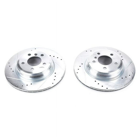 Power Stop Rear Pair of Drilled and Slotted Brake Rotors EBR1414XPR