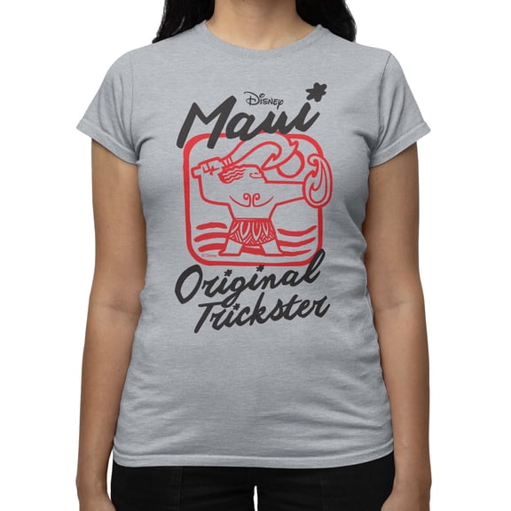 Disney Moana Maui Tattoo Color Pop Trickster Women's T-Shirt (Sport Grey, S-XXL)