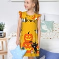 thumbnail image 4 of Fotbe Happy Halloween1 Vestido de Dormir para Niñas de 3 a 10 Años, Mangas Cortas, Estilo Princesa, Pijama Camisón con Mangas Voladas-XX-Large, 4 of 6