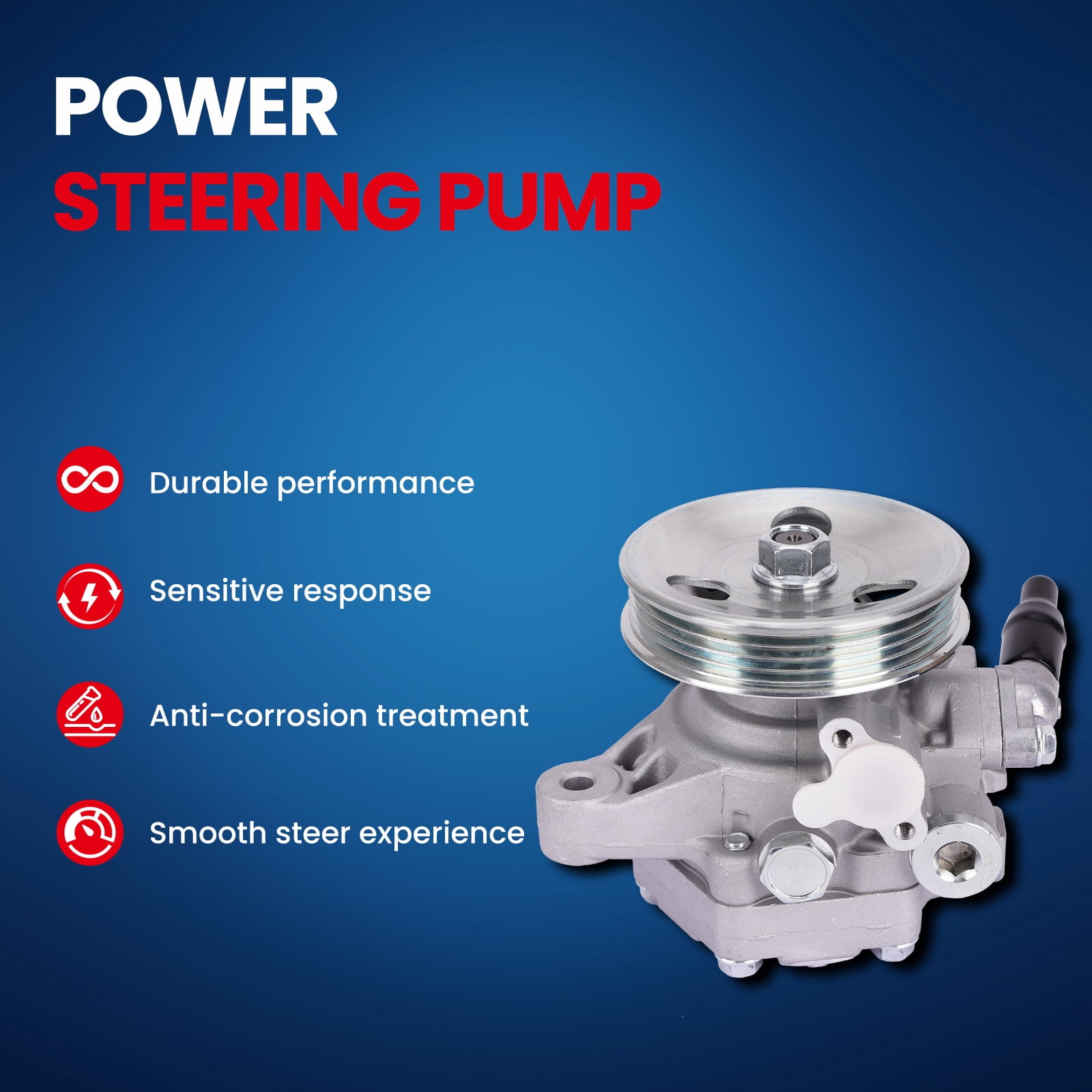 MOCA AUTOPARTS Power Steering Pump w/ Pulley Fit for 2001-2005 Acura EL 1.7L & 2001-2005 Honda Civic 1.7L
