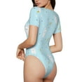 thumbnail image 3 of Naloa Cute Bunny Women's Short-Sleeved Onesie, One-Piece Swimsuit for Parties, dates, clubs - Small, 3 of 9