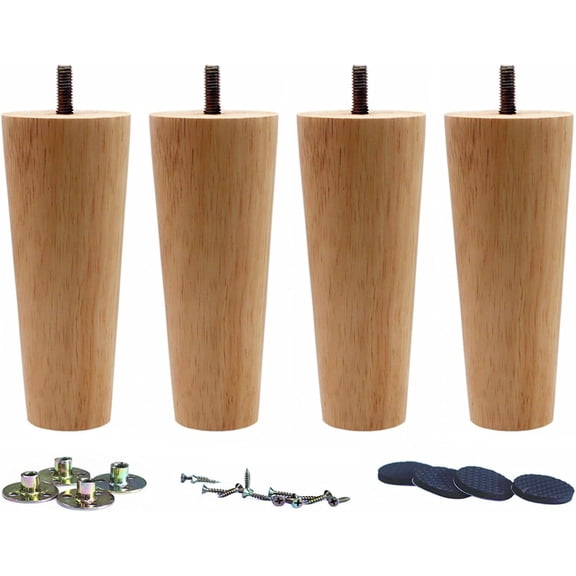 Solid Wood Replacement Furniture Sofa Couch Legs 6 inch Heavy Duty Set of 4