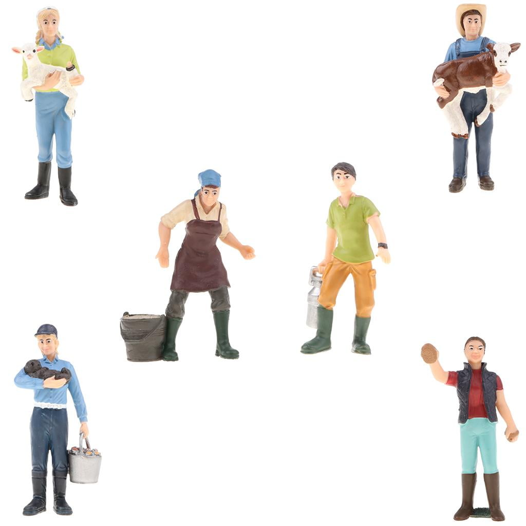 Plastic Farm People Model Simulation Figure Toy Kids Gift Ranch Washer 