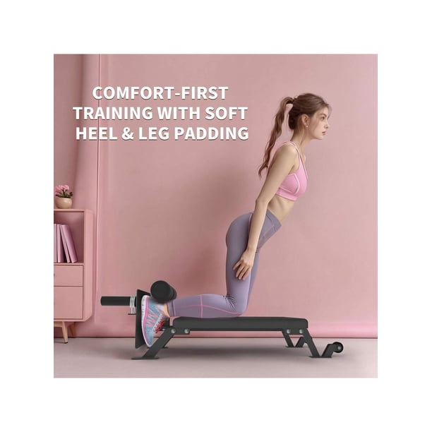 Negra nordic hamstring curl machine - height adjustable, compact home gym equipment para strength training, 450 lbs capacity