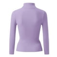 thumbnail image 3 of UJNDER Ribbed Pullover Sweater for Women Turtleneck Elegant Knitted Long Sleeve Slim Fit Autumn Winter Purple One Size, 3 of 4